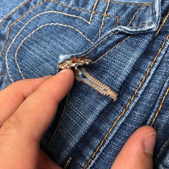TRUE Religion Jeans Size 25 GEM STONE Blue - Picture 13 of 13